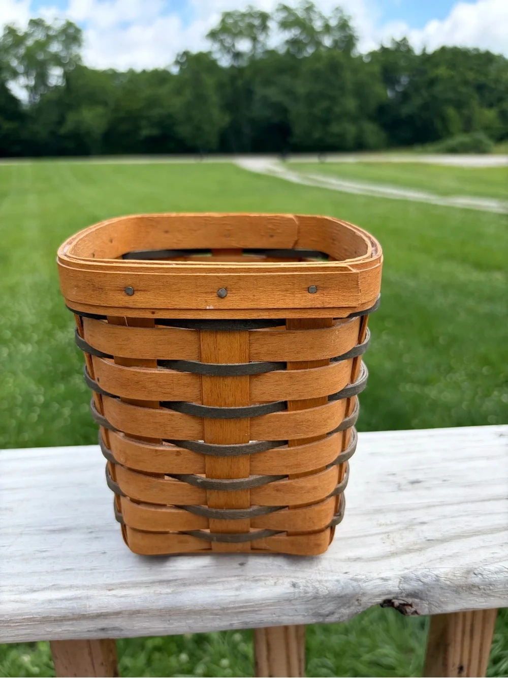 Longaberger Heartland Small Spoon Basket 1995 No Lining Planter Utensils Vintage